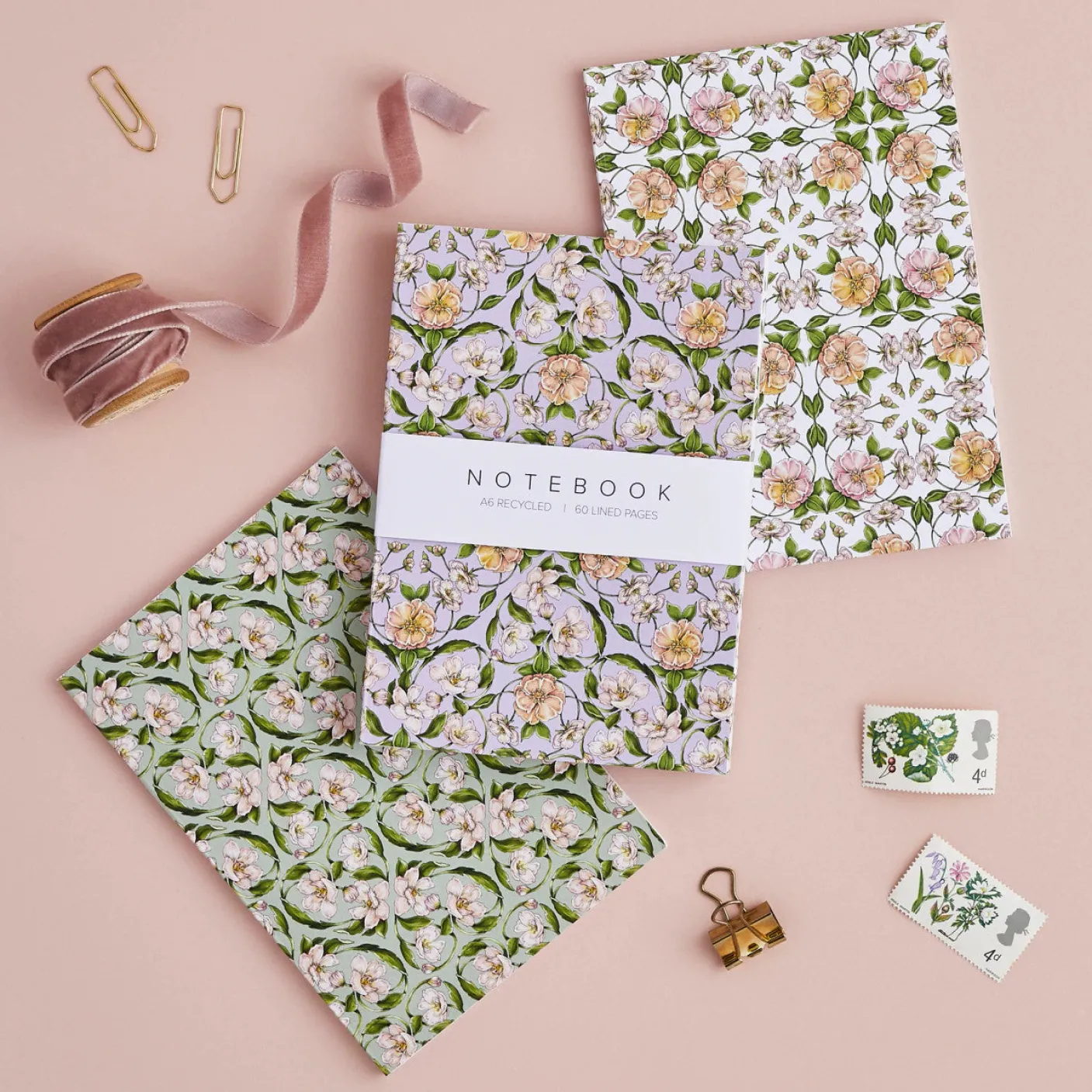 Flora Nouveau - Set of 3 A6 Notebooks
