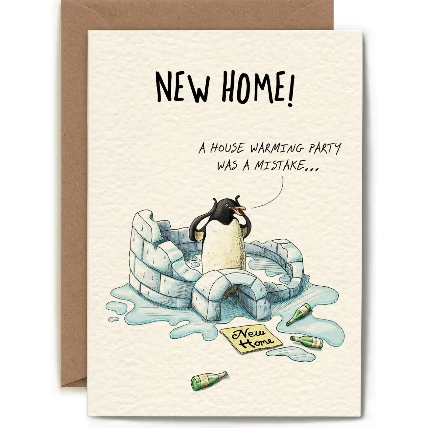 Penguin New Home Greetings Card