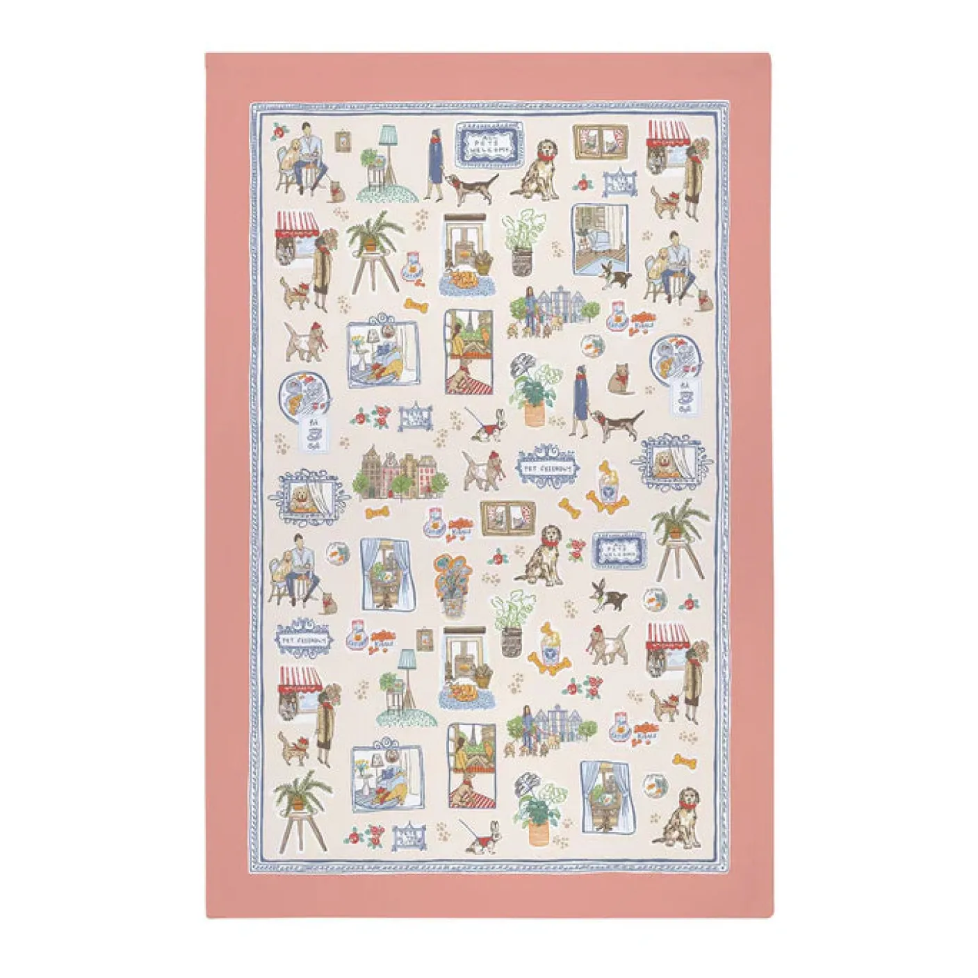 Pets In The City Cotton Tea Towel