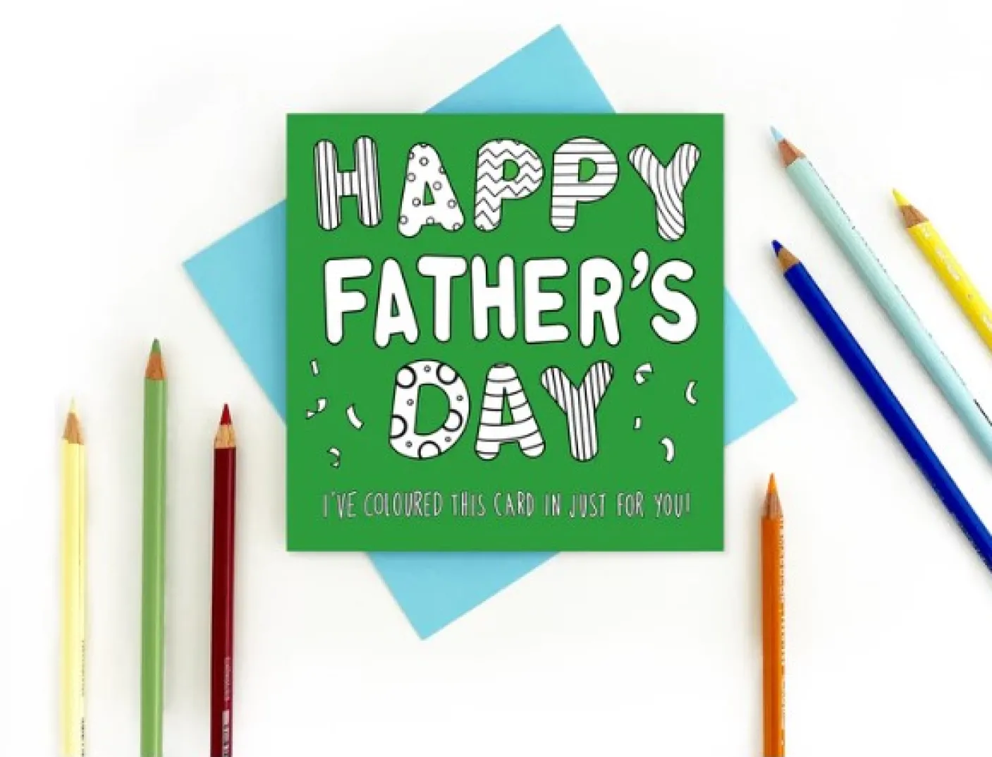 Colouring In "Happy Father's Day" Card