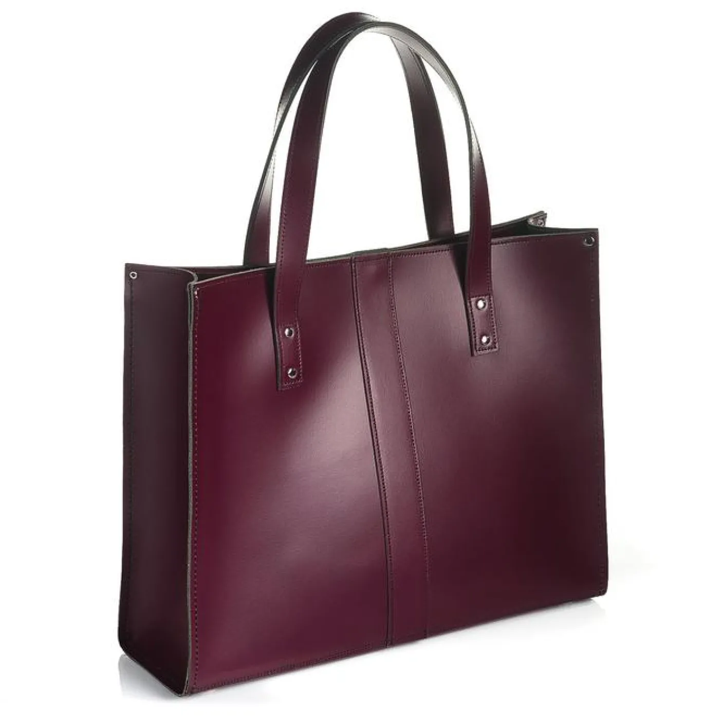 Zatchels Handmade Leather Shopper - Marsala Red
