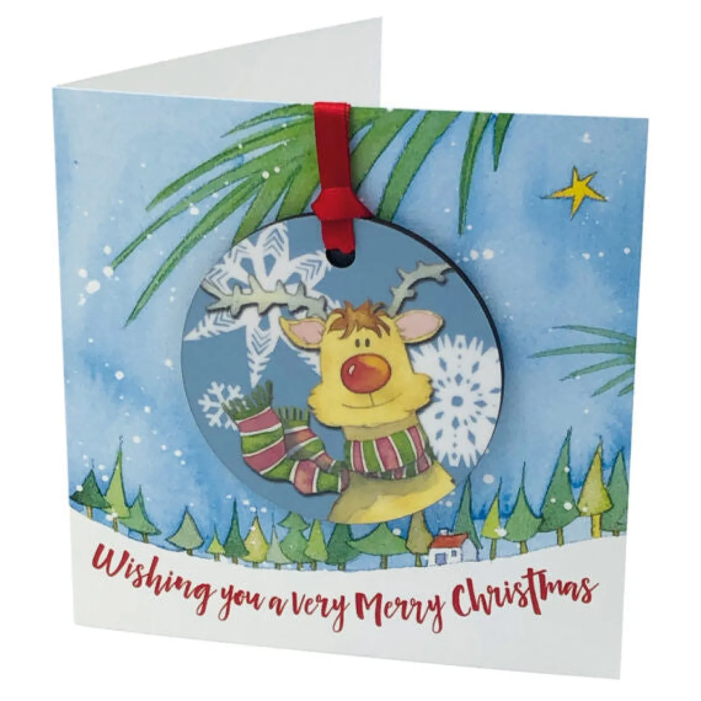 Rudolph Melamine Bauble Card