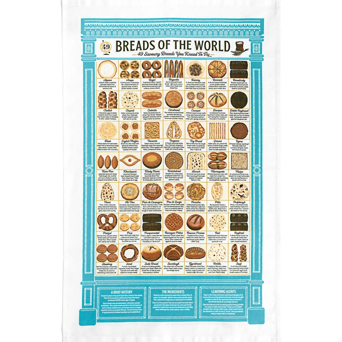 Breads of the World Tea Towel by Stuart Gardiner