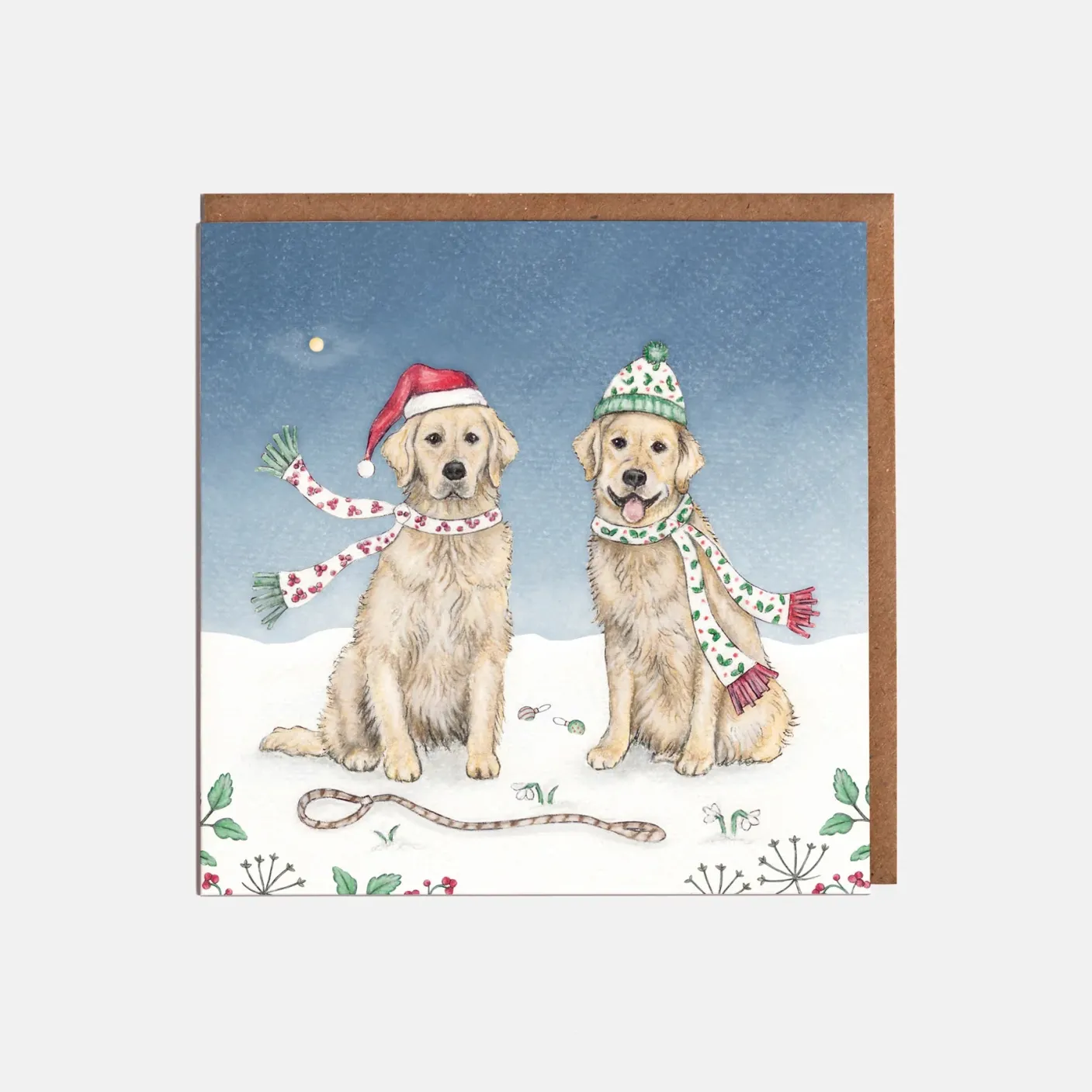 Golden Retrievers Christmas Card