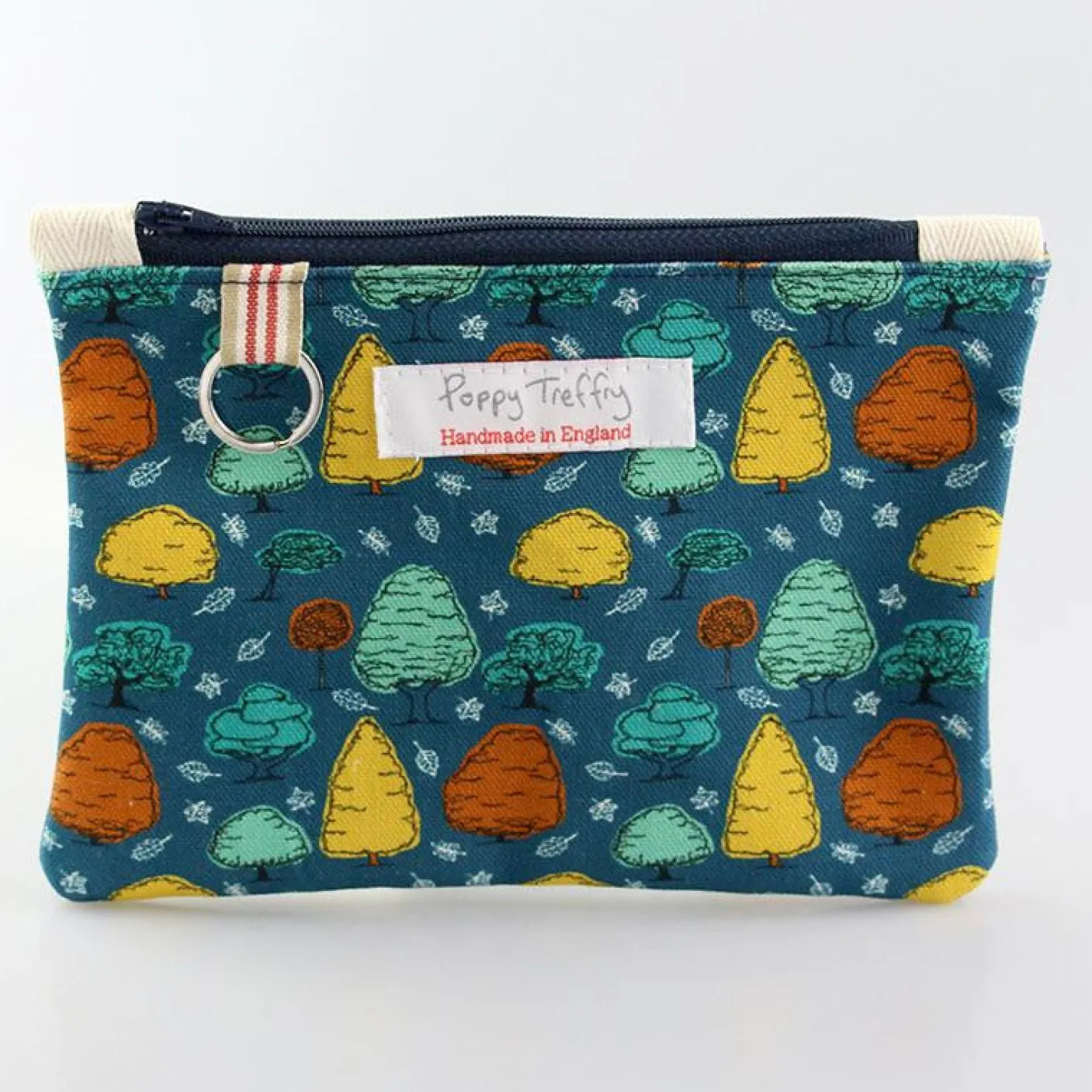 Trees Flat Zip Purse with Keyring