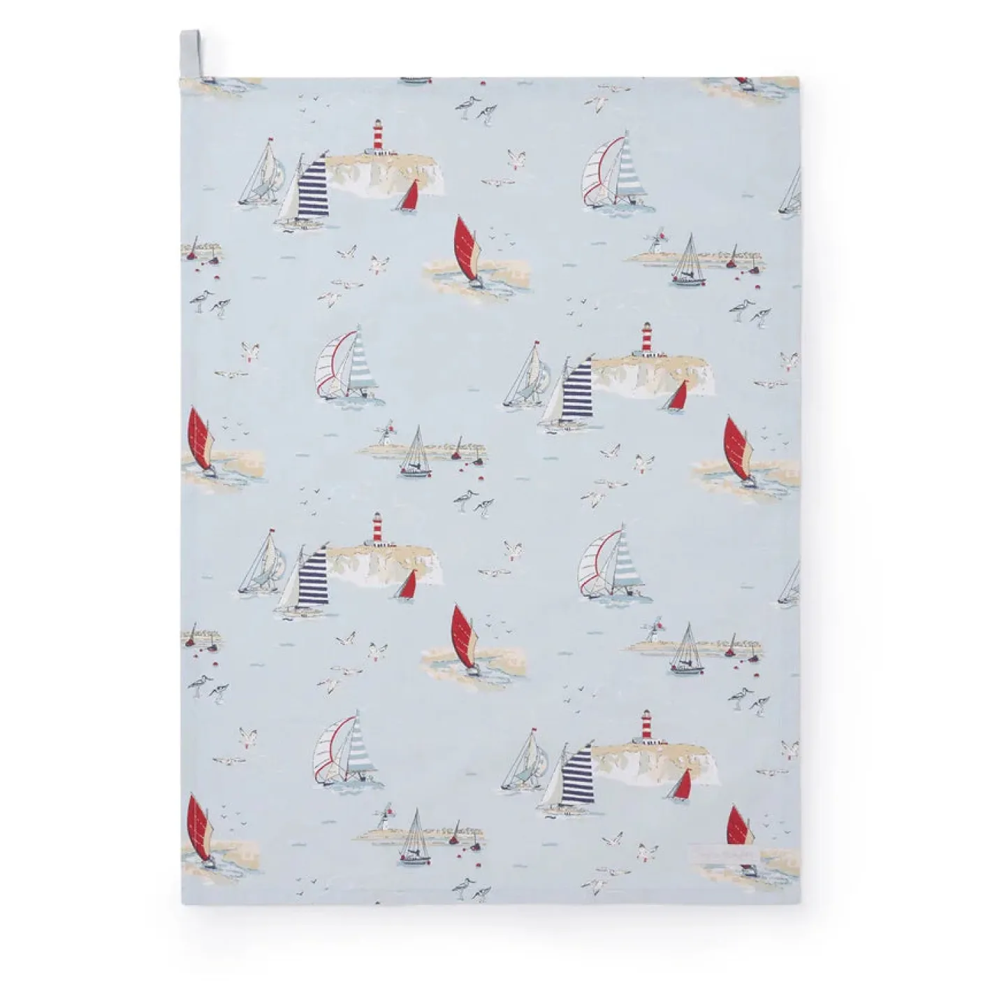 Coastal Boats Tea Towel