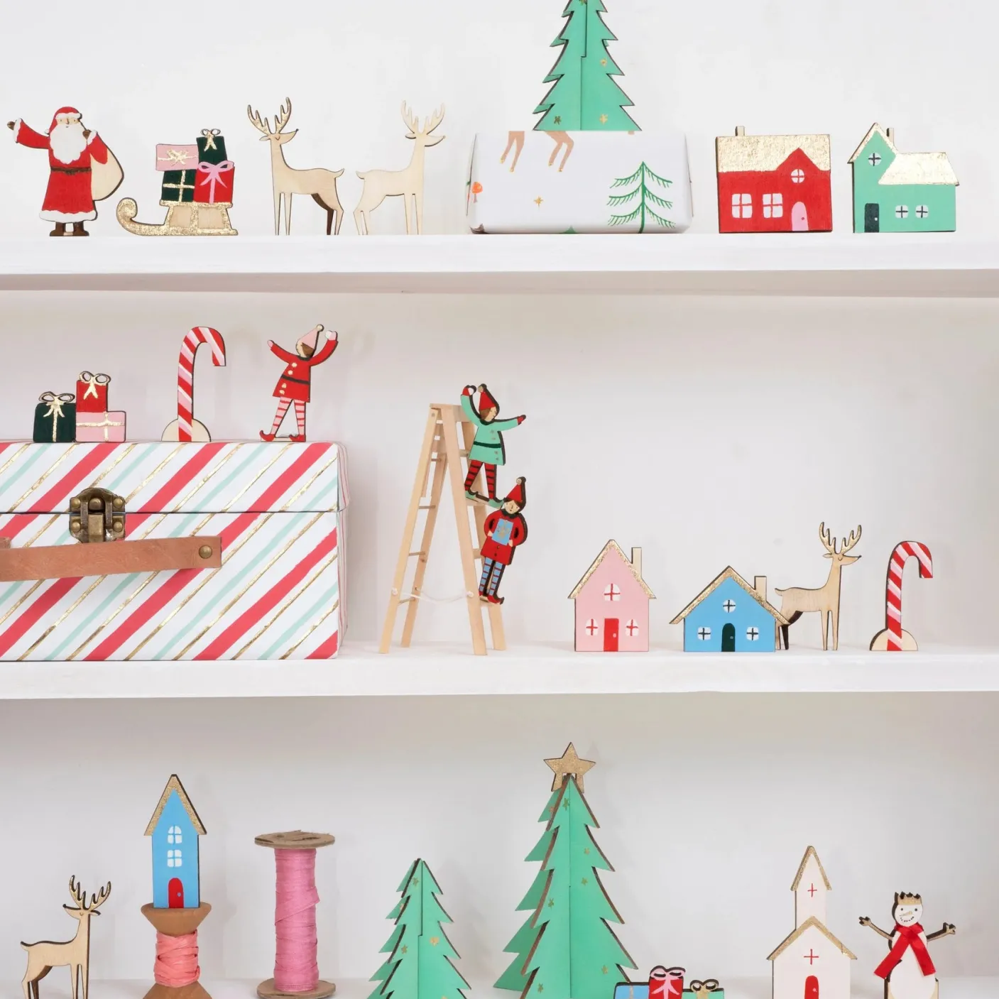 Festive Village Wooden Advent Calendar