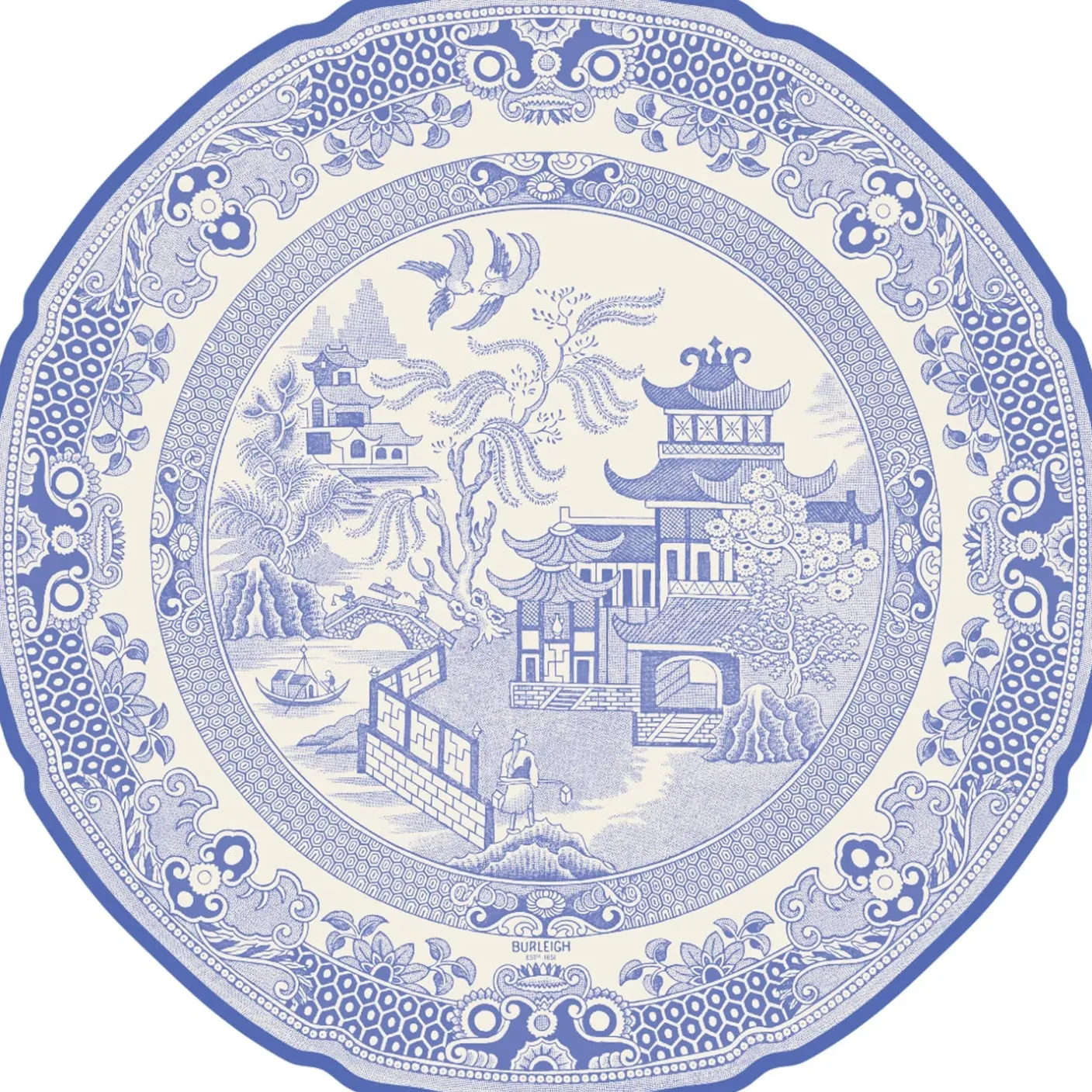 Blue Willow 12 Die-Cut Paper Placemats