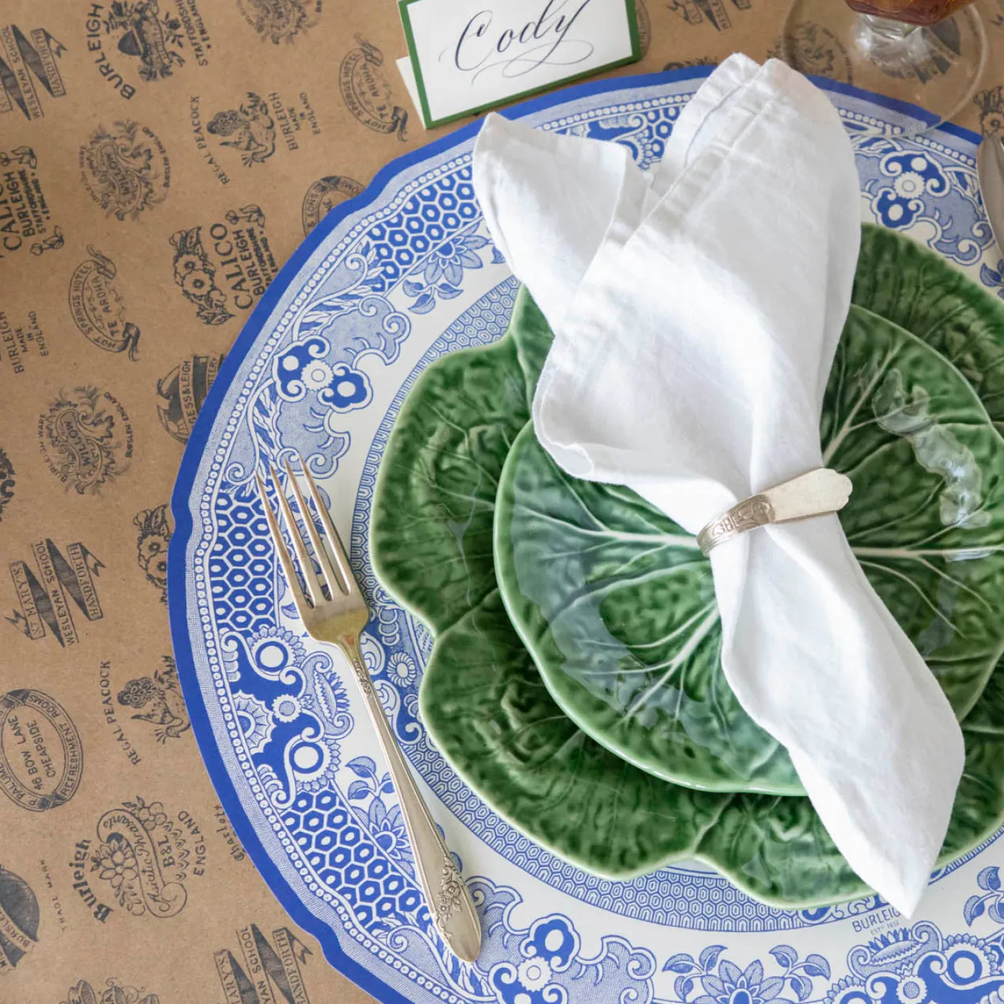 Blue Willow 12 Die-Cut Paper Placemats