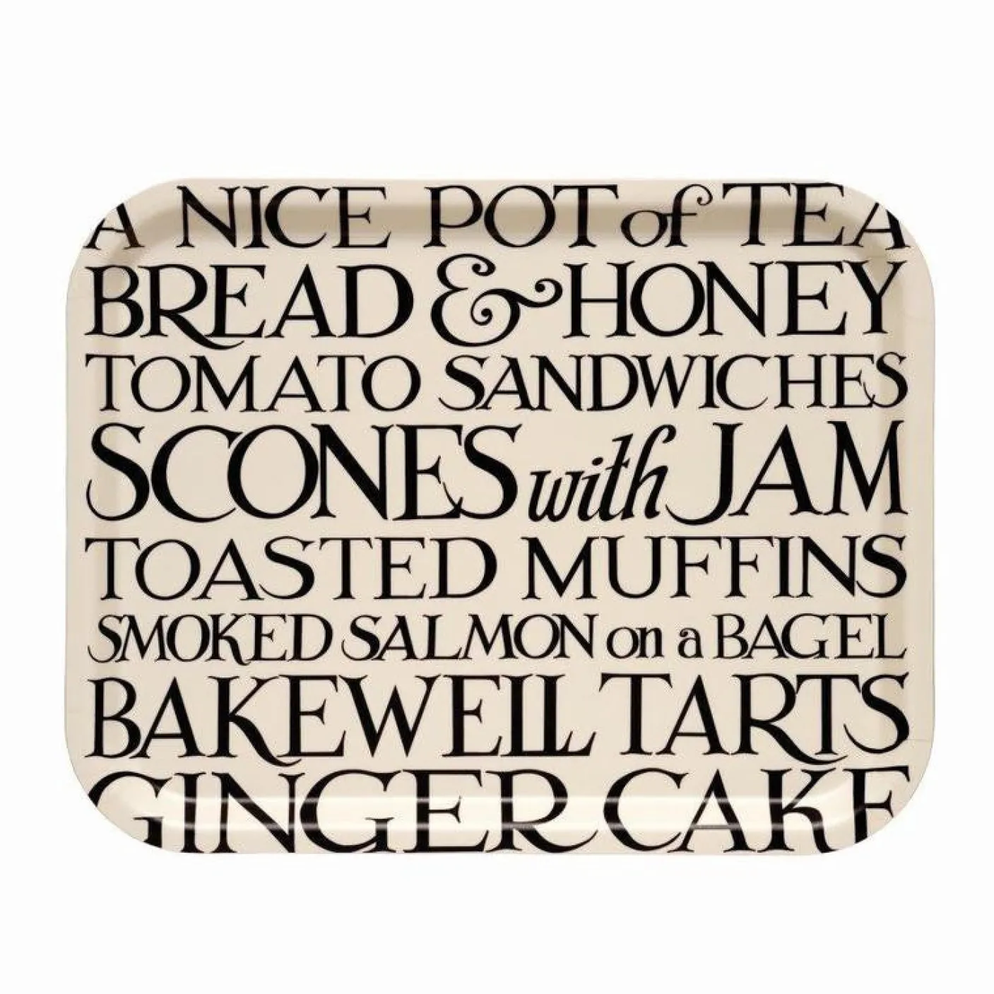 Black Toast Rectangular Birch Tray