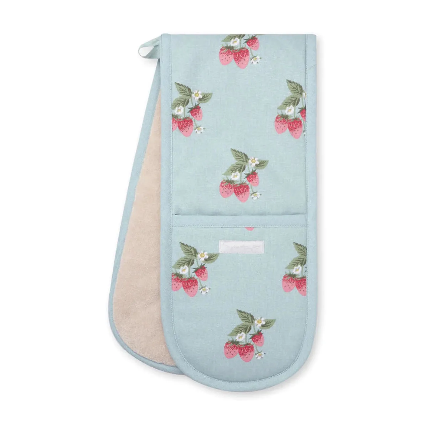 Strawberries Blue Double Oven Glove