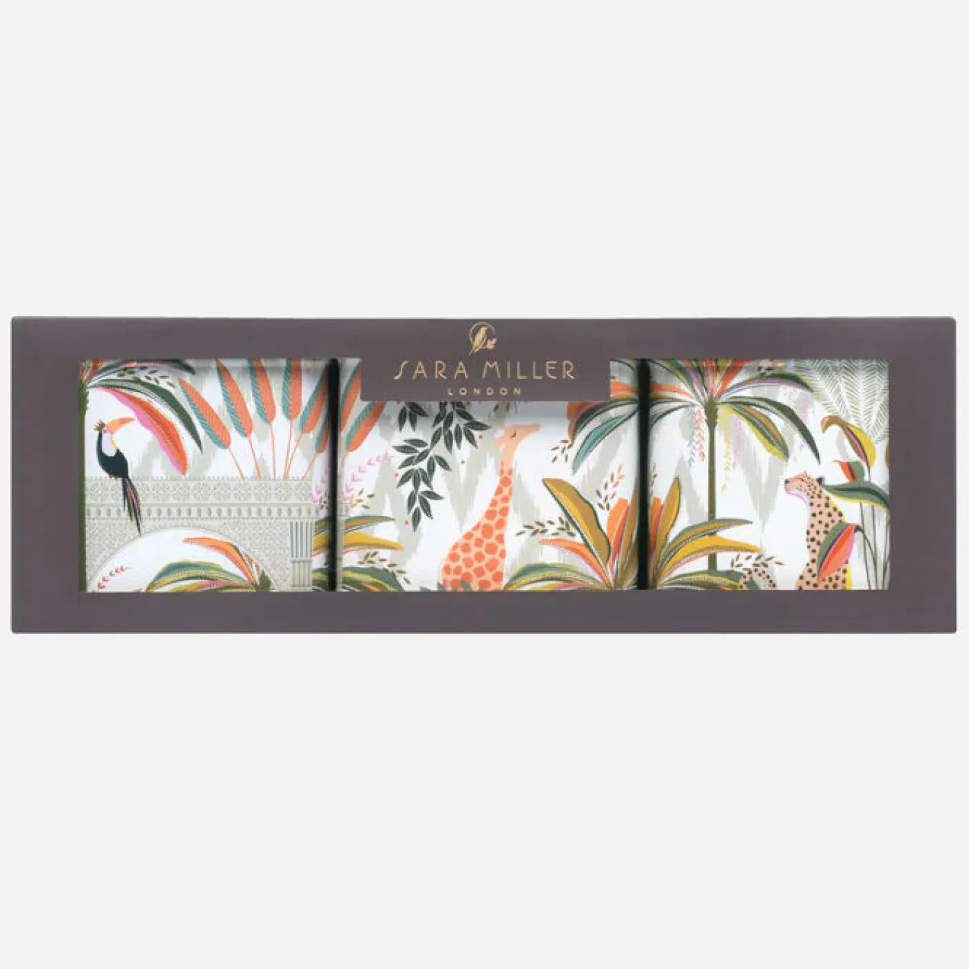 Sara Miller Palm Garden Set of 3 Round Caddies