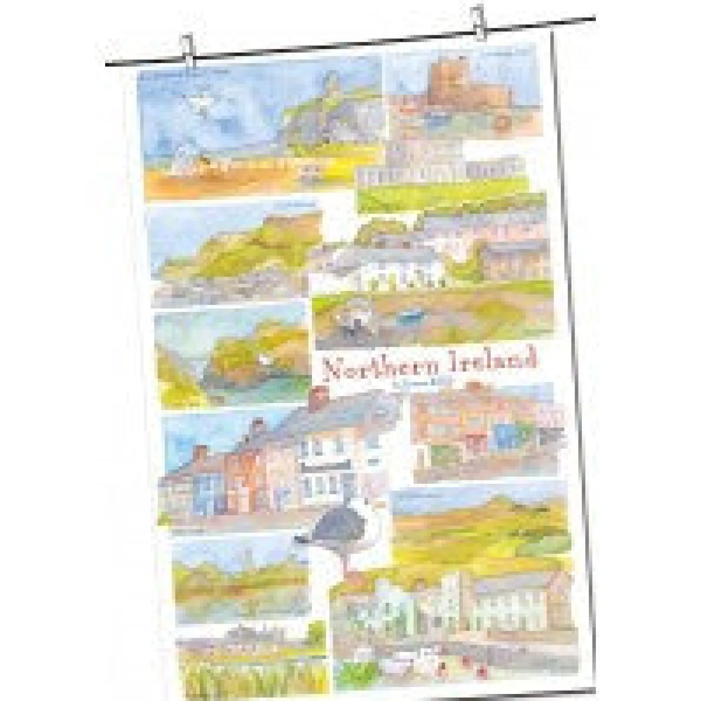 Northern Ireland (Red) nby Emma Ball Tea Towel