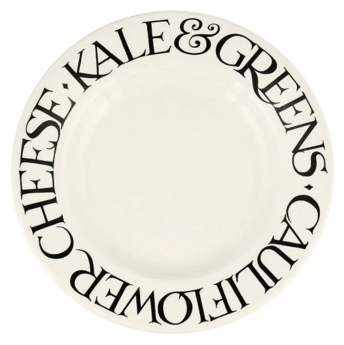 Black Toast Veggies 10 1/2 inch Plate