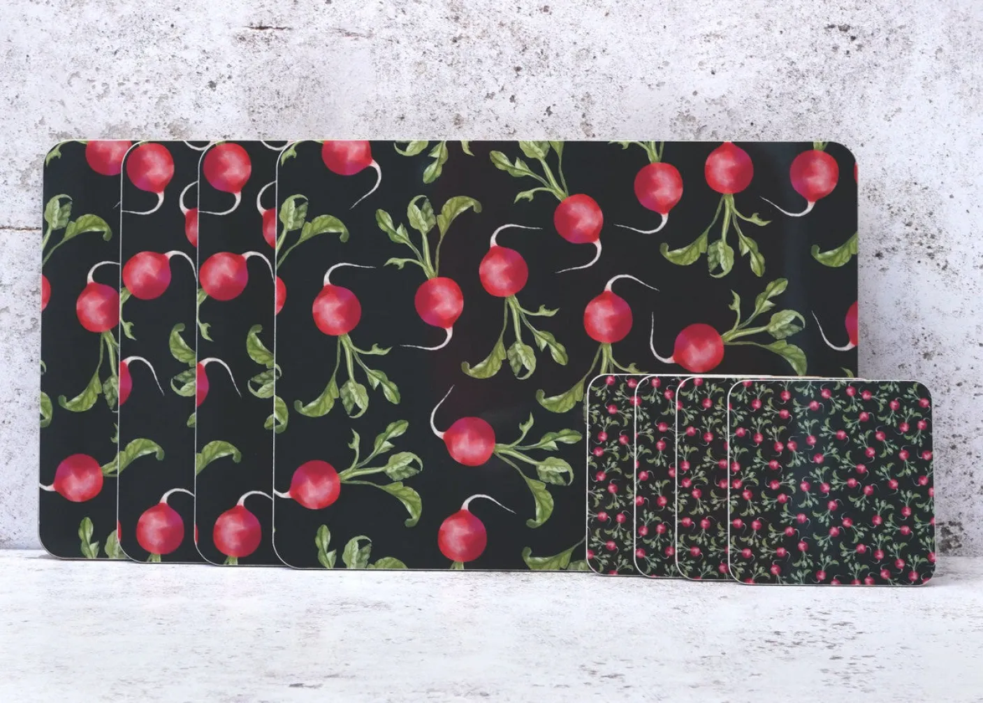 Radish Coaster Set by Corinne Alexander