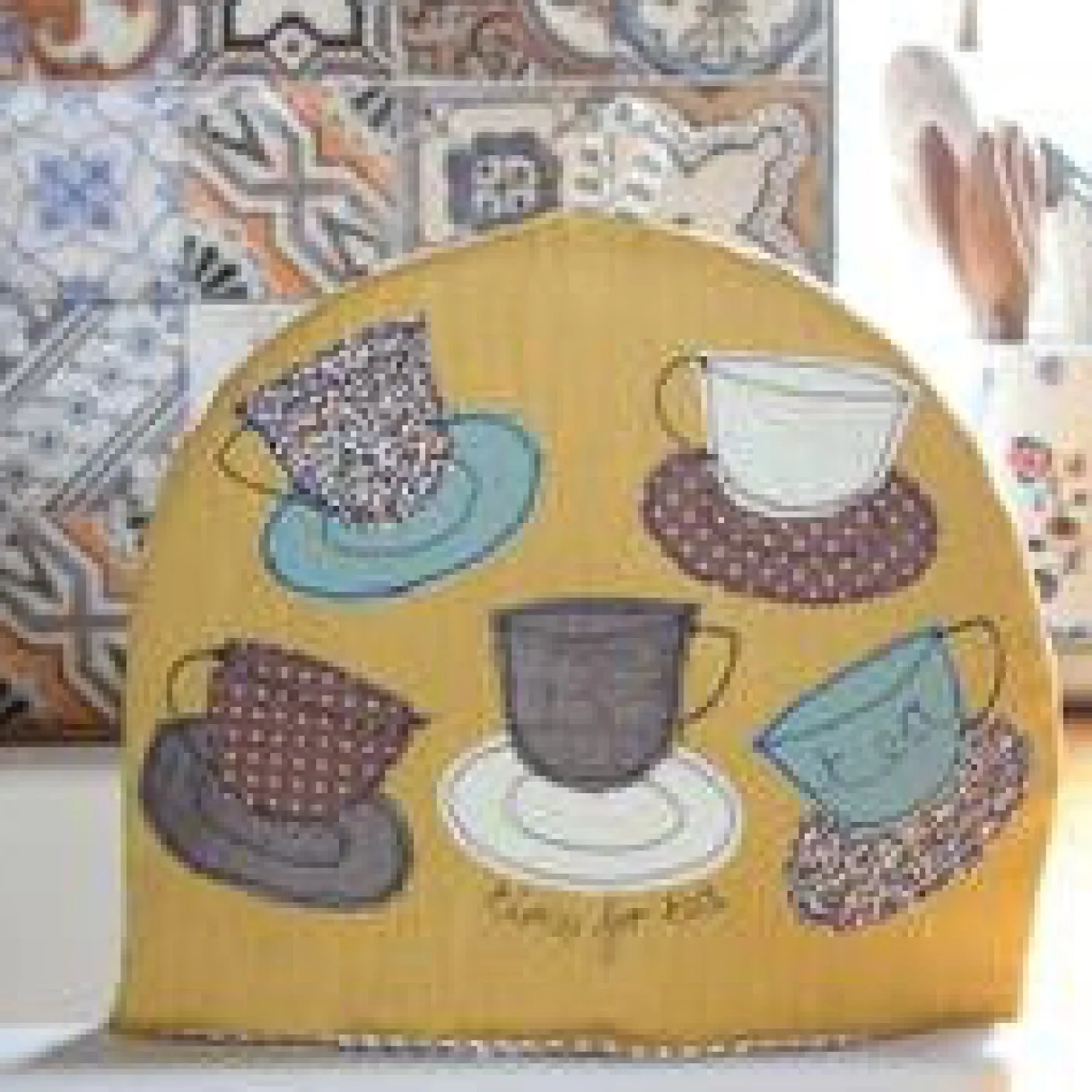 Mustard Teacups Tea Cosy