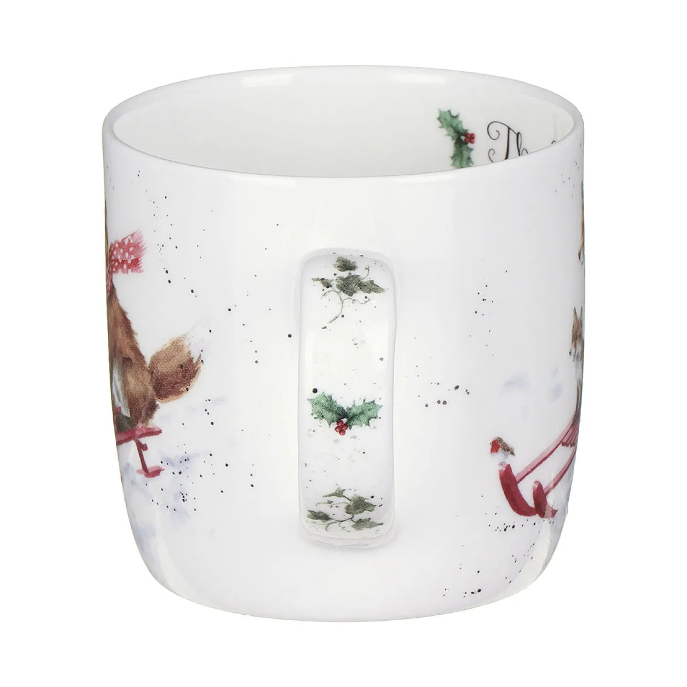'Sleigh Ride' Foxes Small Bone China Mug (11oz)