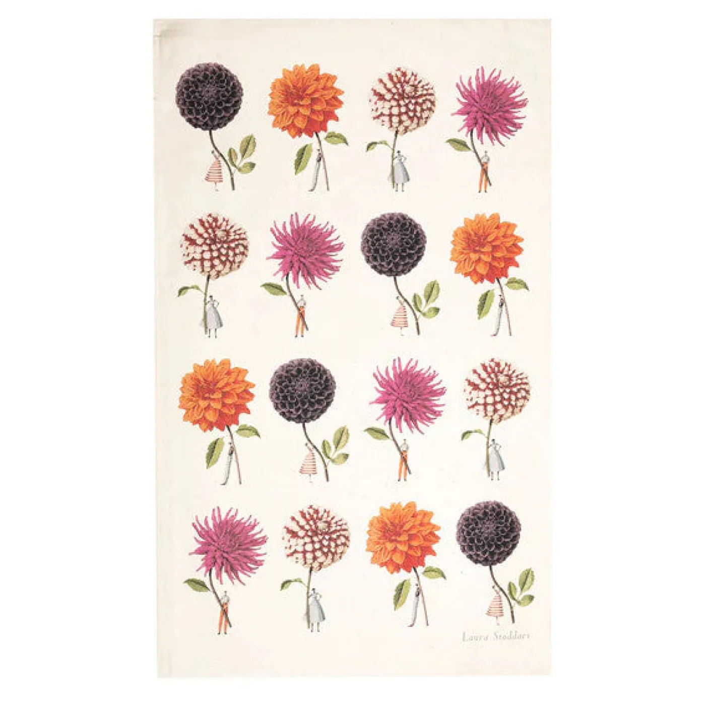 In Bloom Multi Dahlias Tea Towel