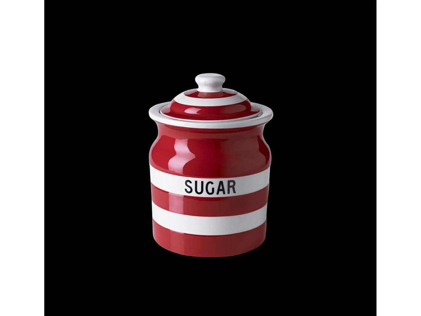 Cornishware Sugar Storage Jar-- Red