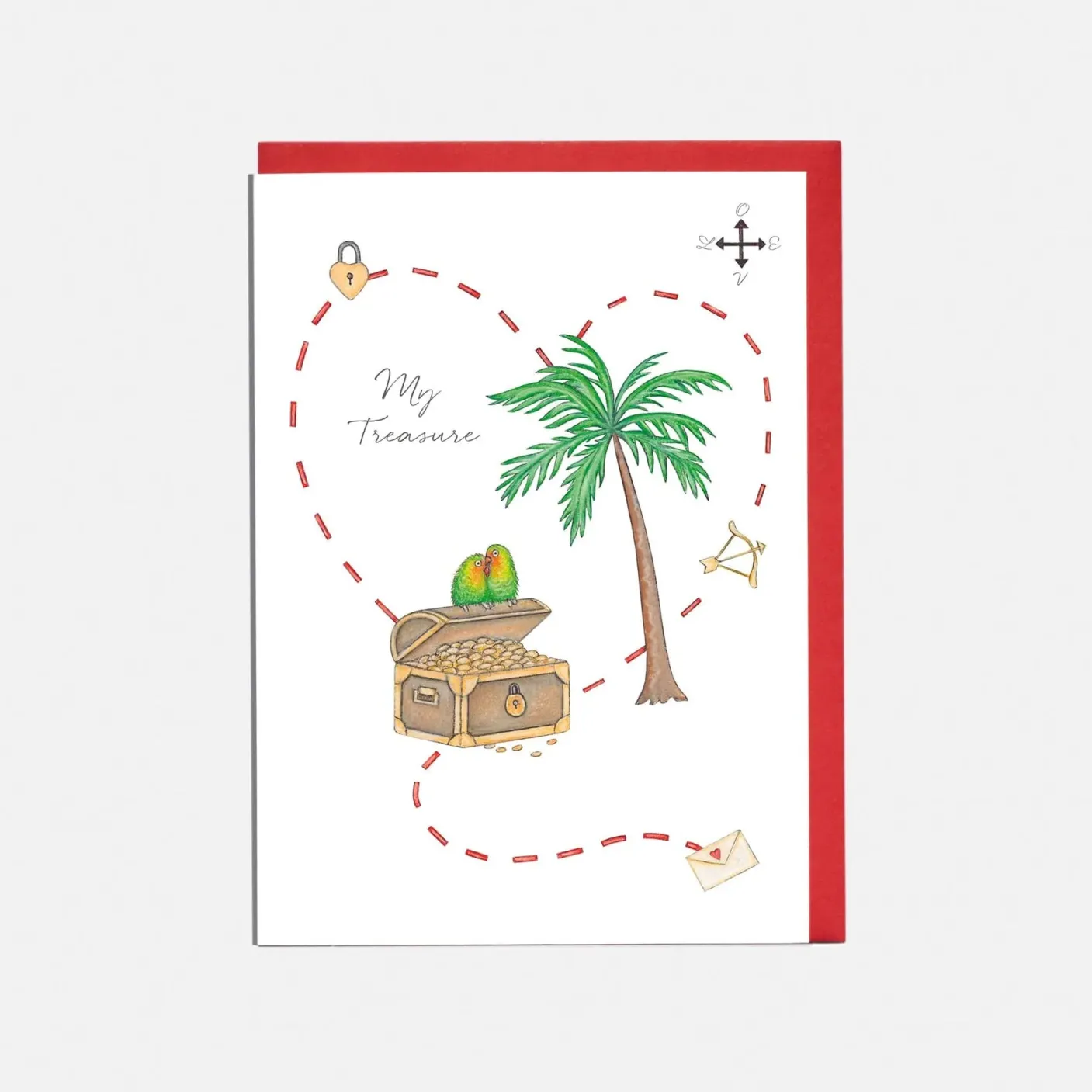 'My Treasure' Treasure Map Valentine's Card
