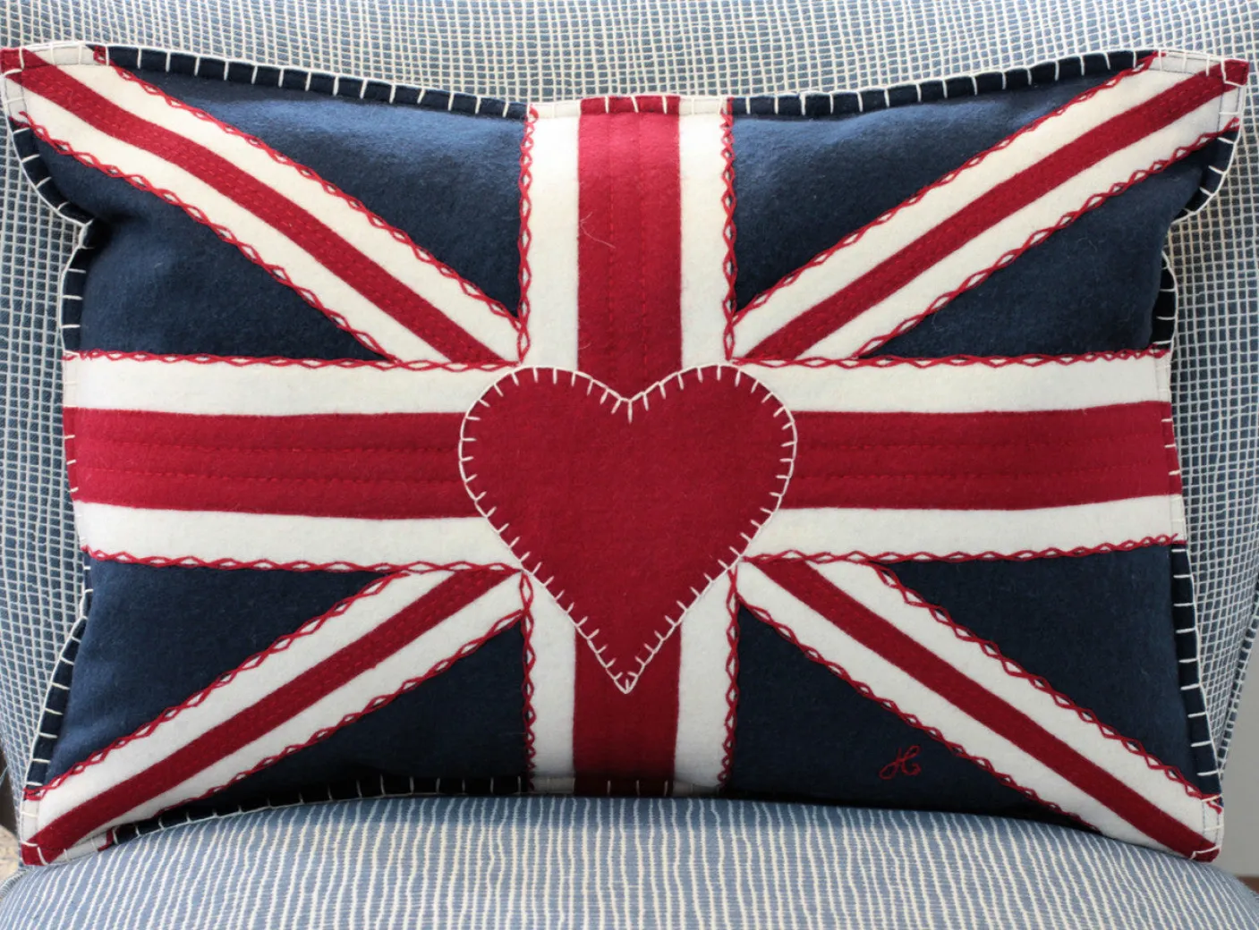 Union Jack Pillow - Navy