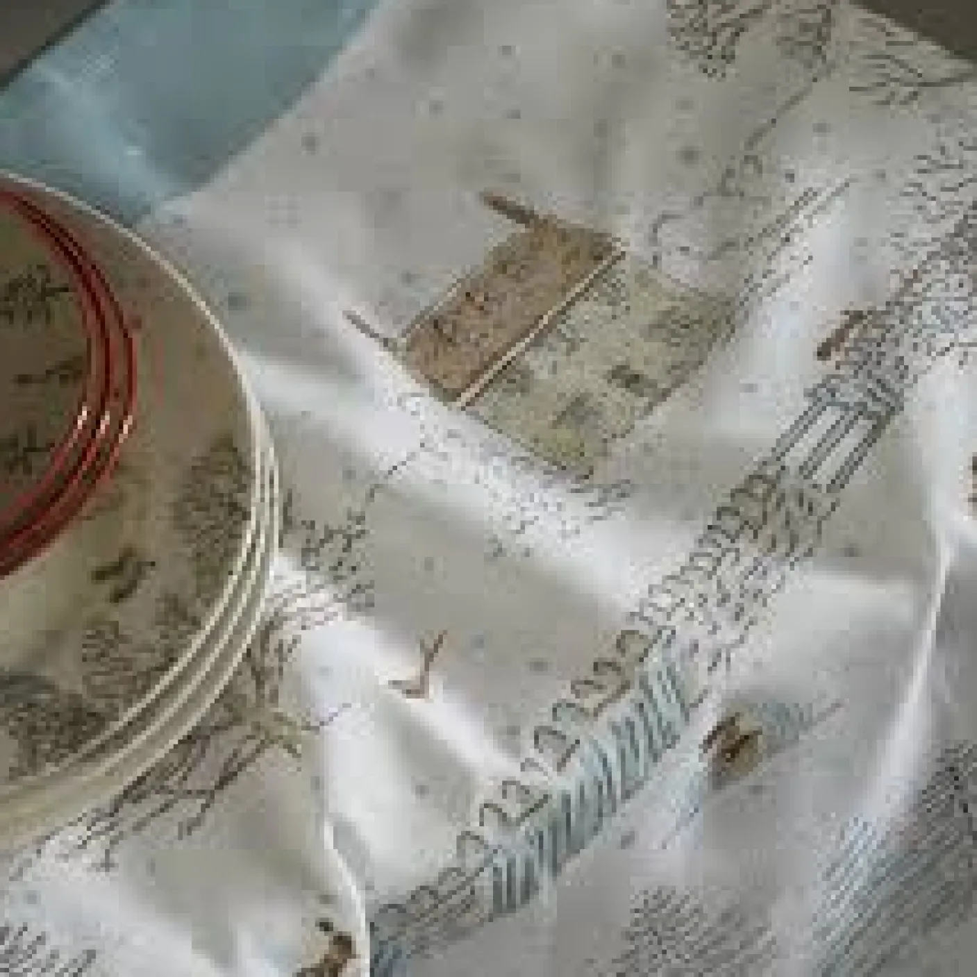 Snowy Cottage Scene Tea Towel