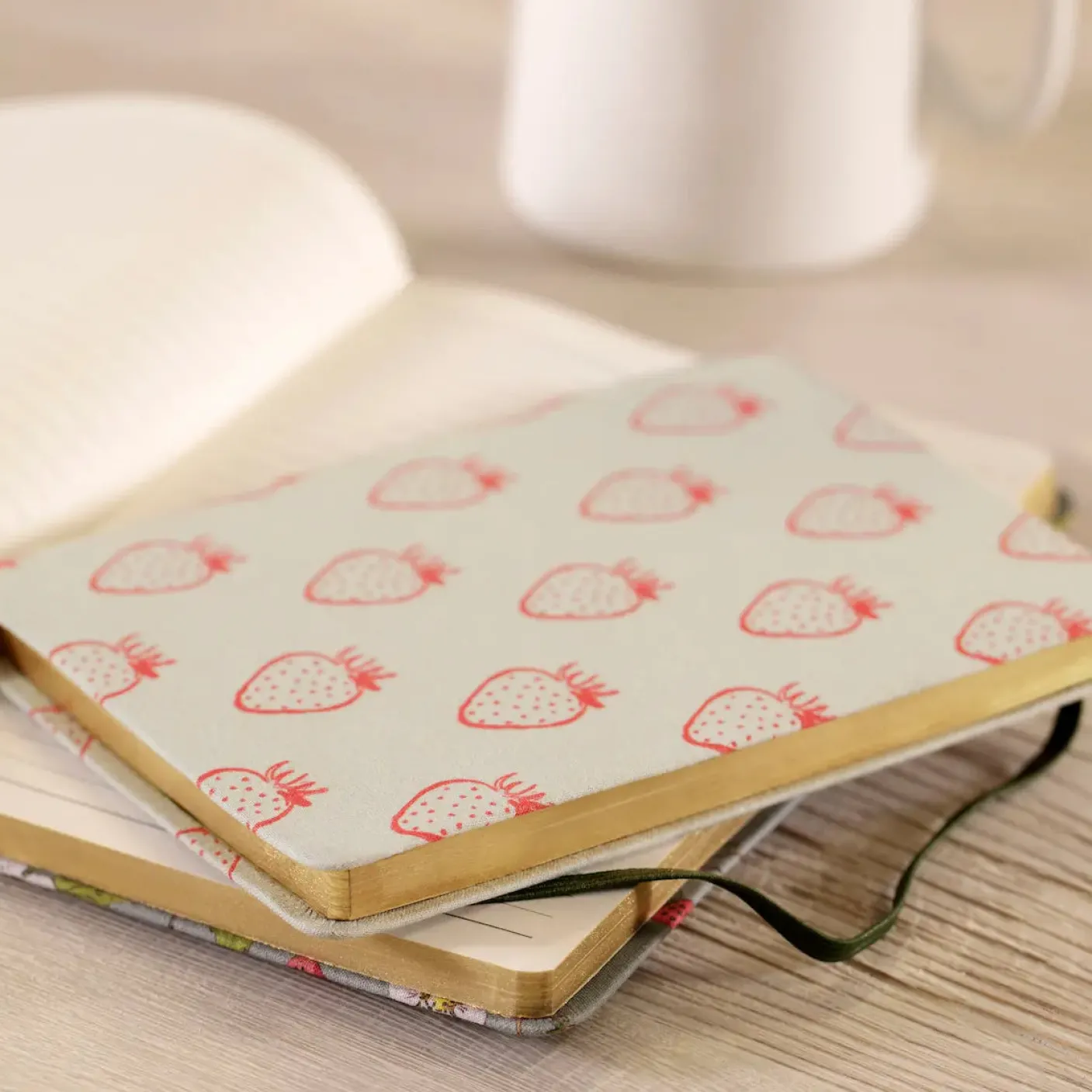 Strawberries B6 Fabric Notebook