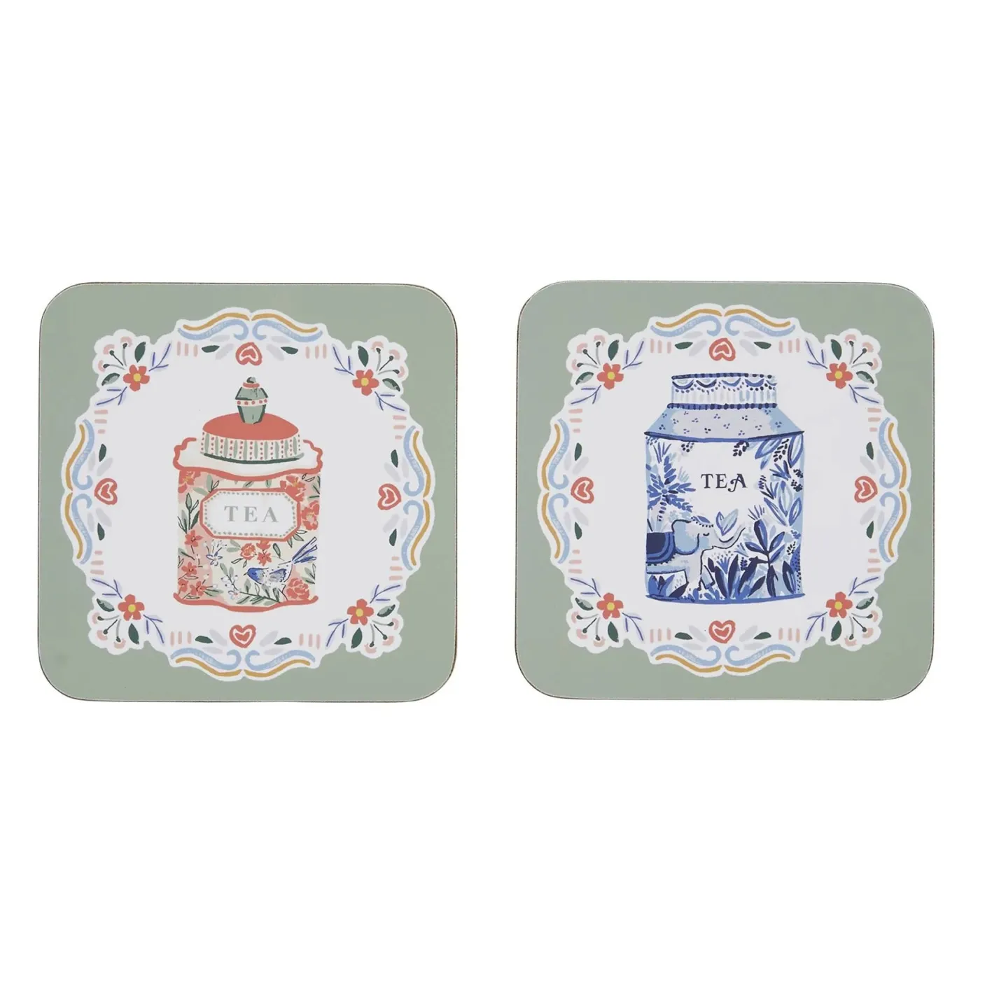 Tea Tins Coasters - Set of 4