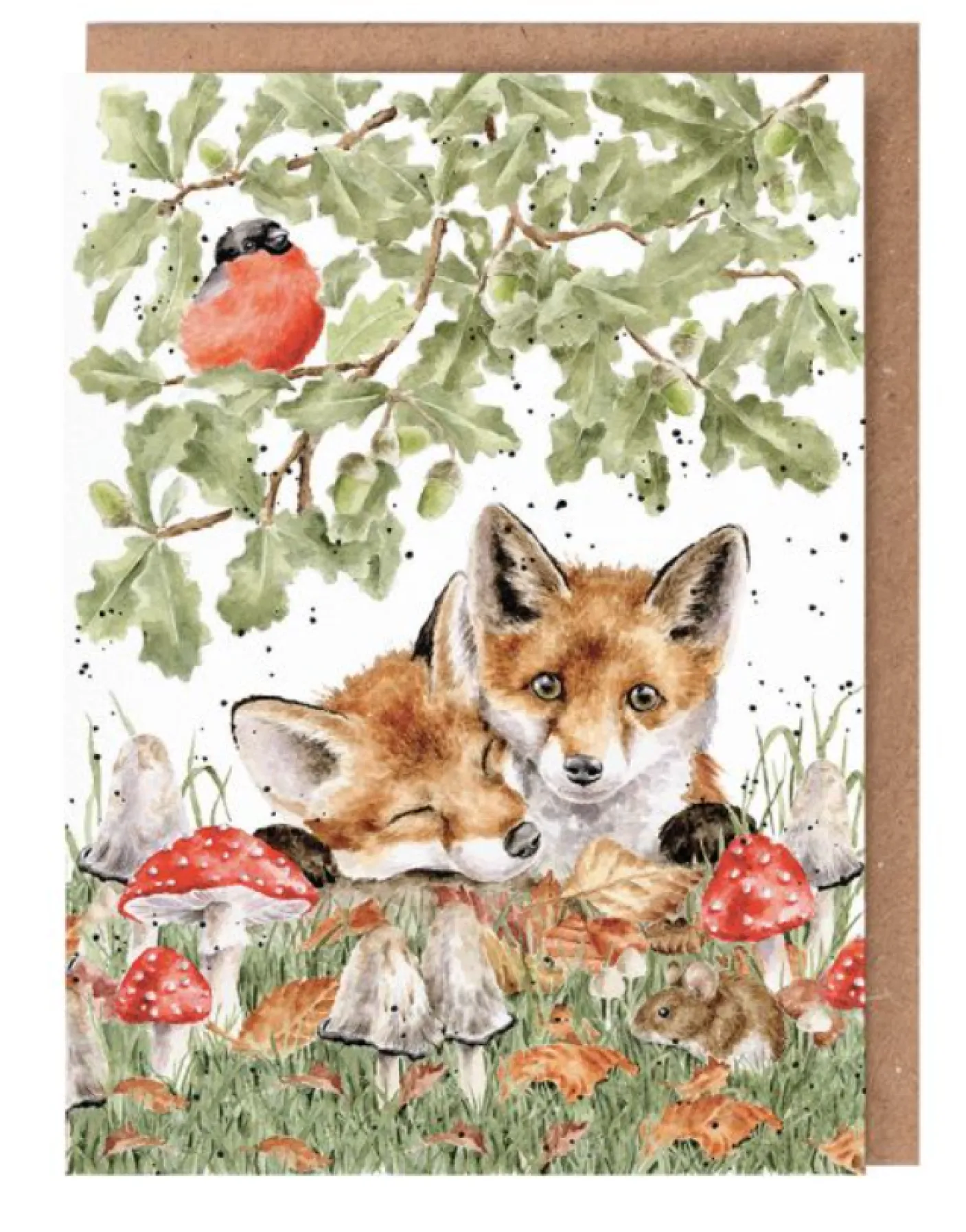 'Under the Oak Tree' Fox Greetings Card