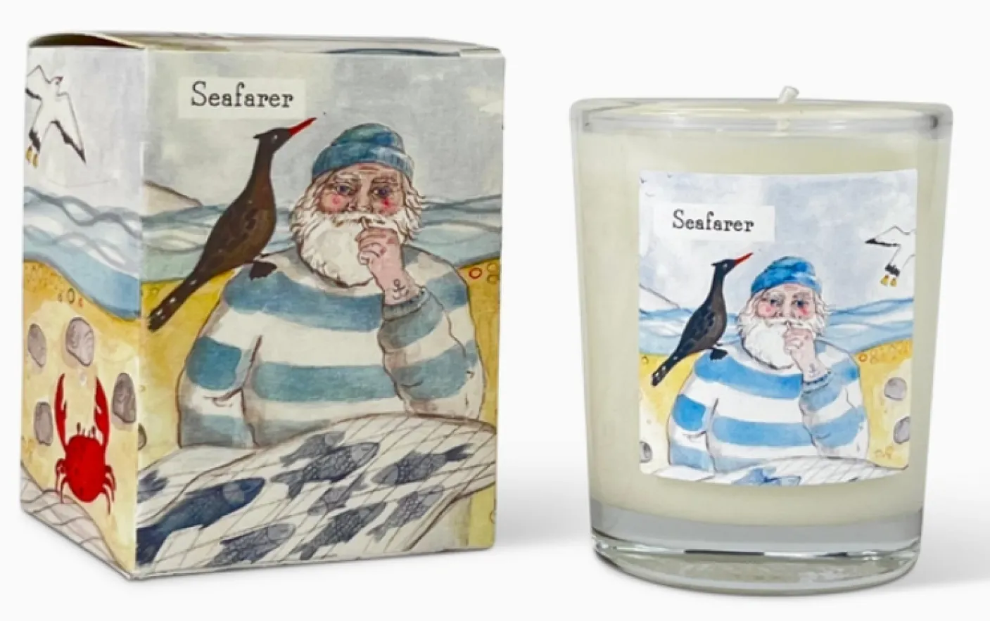Seafarer Votive Candle - Fisherman & Cormorant