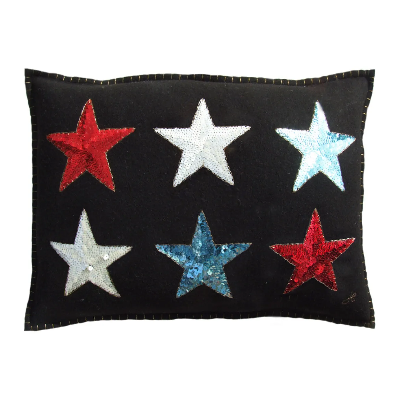 Glam Rock Sequin 6 Star Pillow