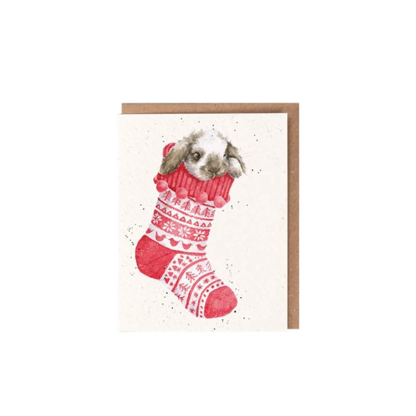 'Christmas Stocking' Rabbit Gift Enclosure Card