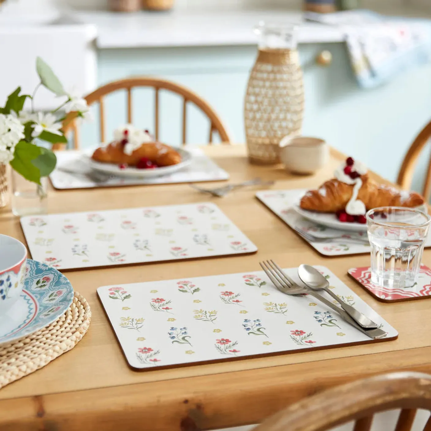 Boho Floral Set of 4 Placemats
