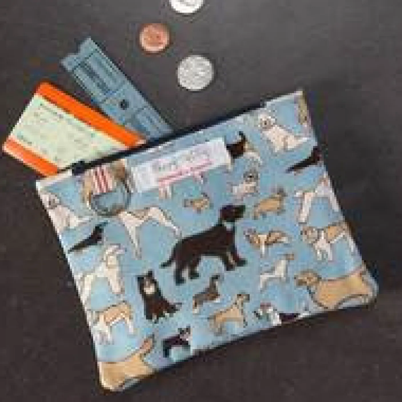 Four Legged Friends Flat Zip Purse with Keyring