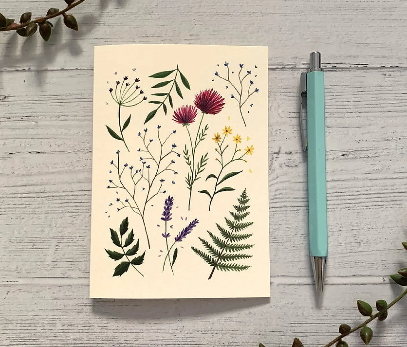 Pressed Wildflowers Greeting Card