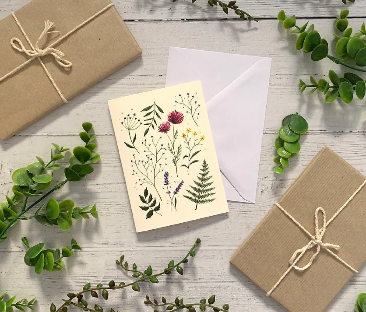 Pressed Wildflowers Greeting Card