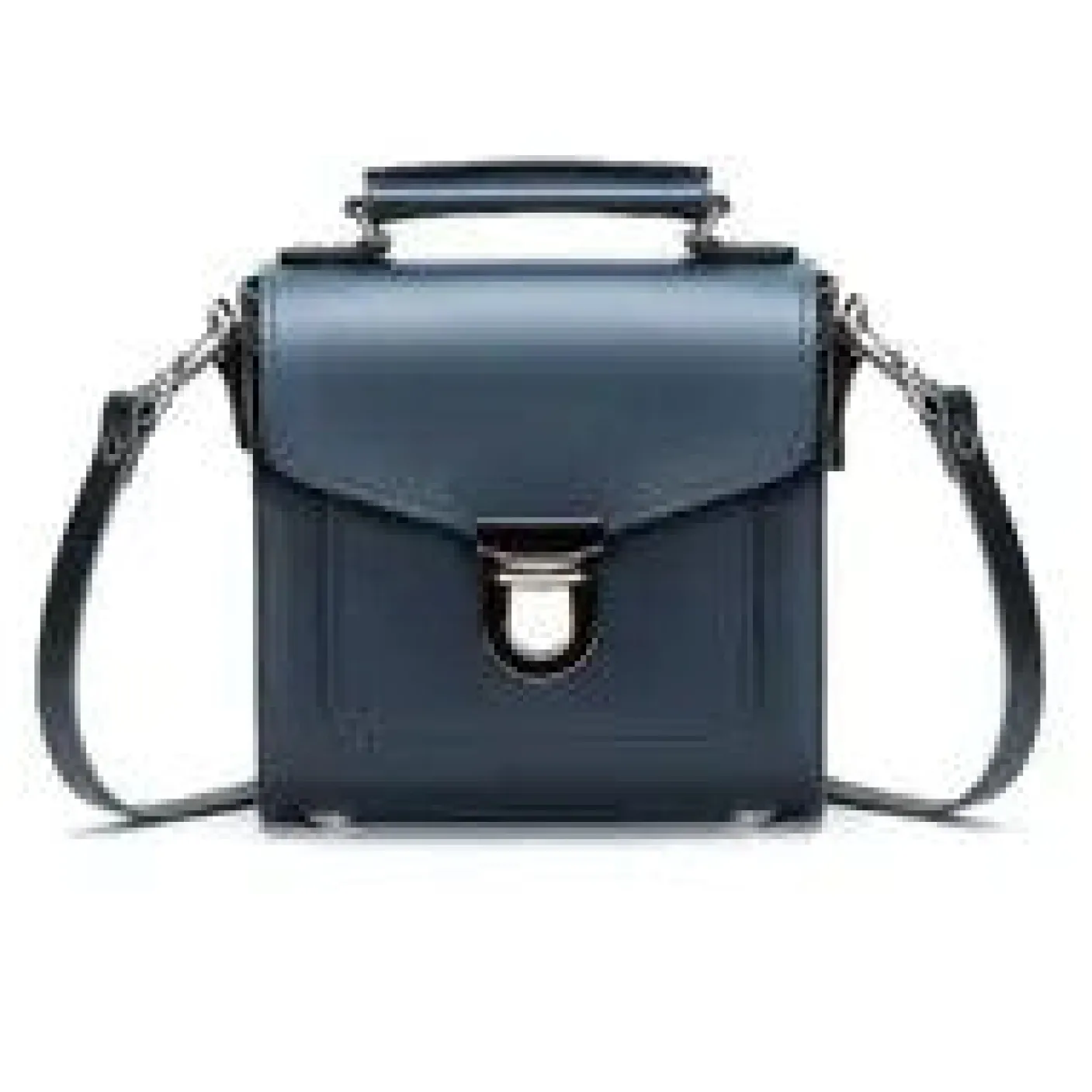 Zatchels Handmade Leather Sugarcube Plus Handbag - Navy