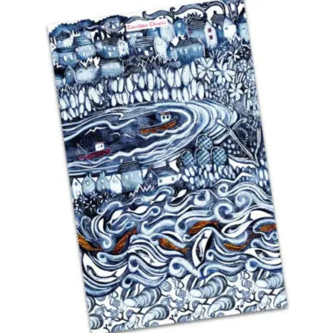 Fishing Village Tea Towel