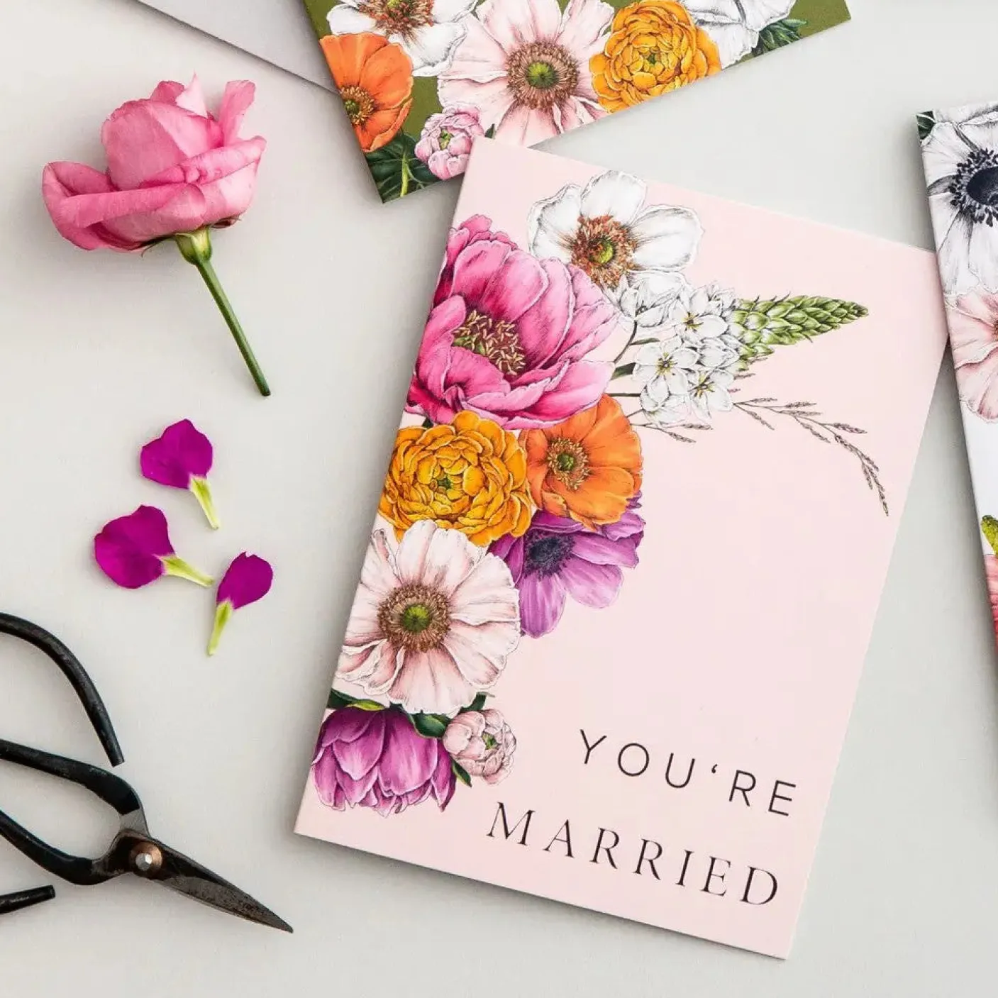 Floral Brights - You're Married Card