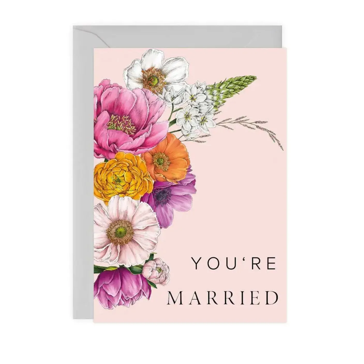 Floral Brights - You're Married Card