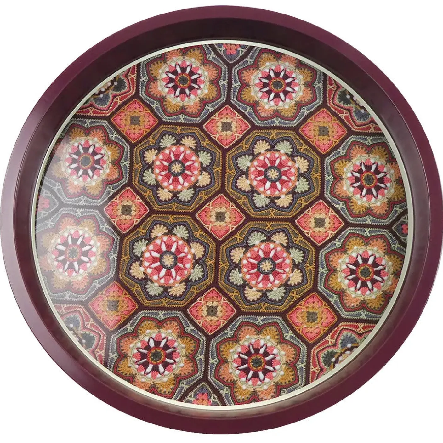 Persian Tiles Round Tin Tray