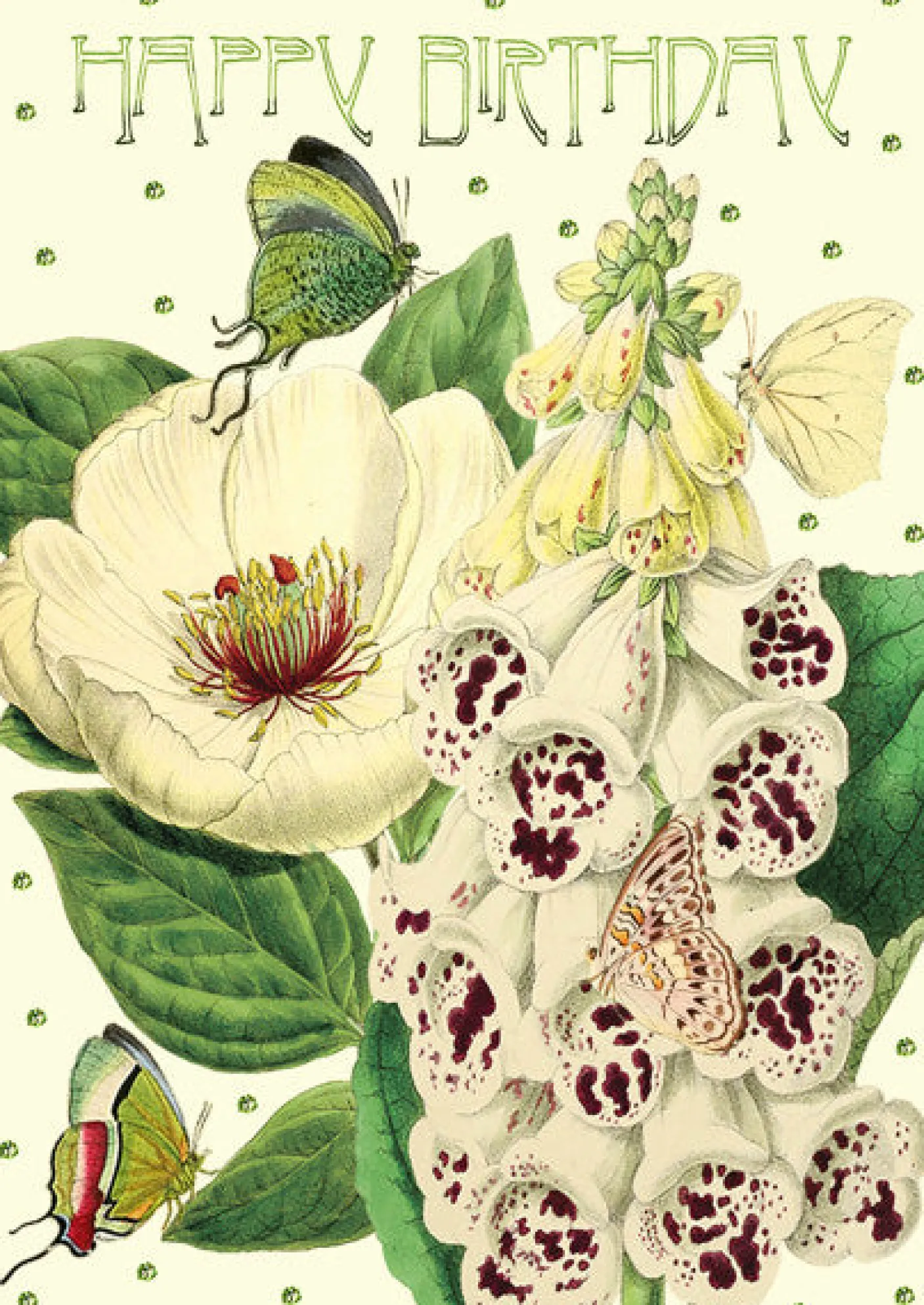 Peony & Foxglove Glitter Birthday Card