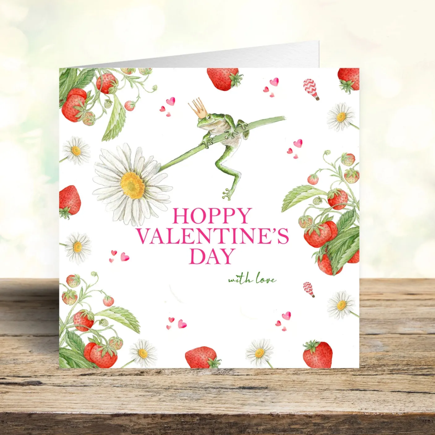 'Hoppy Valentine's Day' Frog Greetings Card