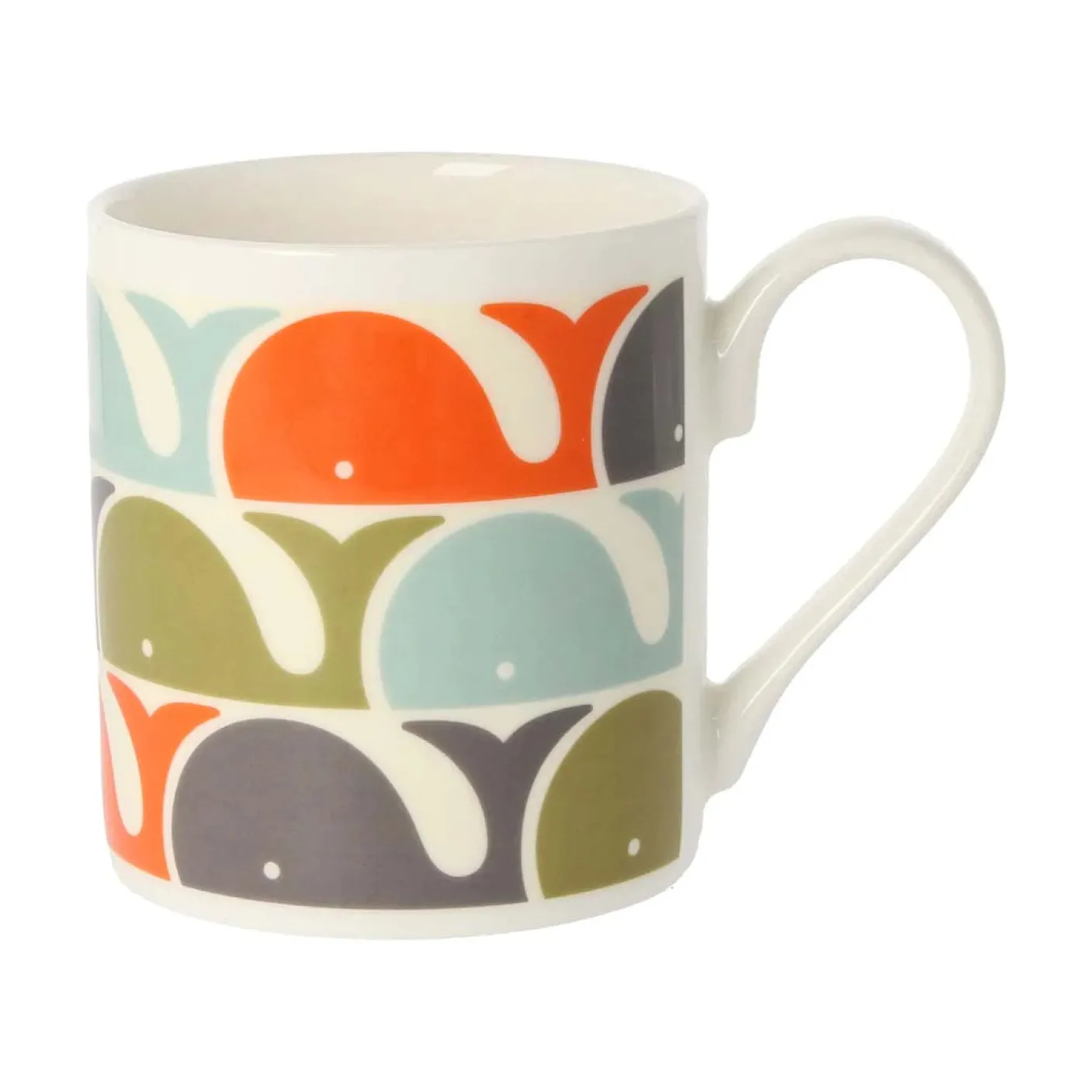 Orla Kiely Whale Orange Bone China Mug