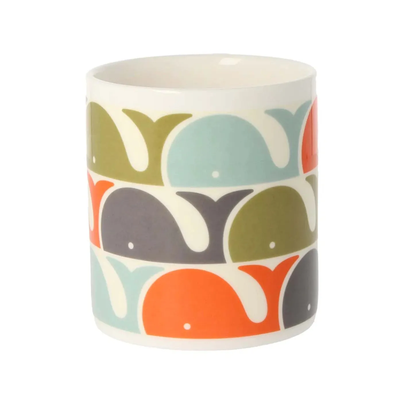 Orla Kiely Whale Orange Bone China Mug