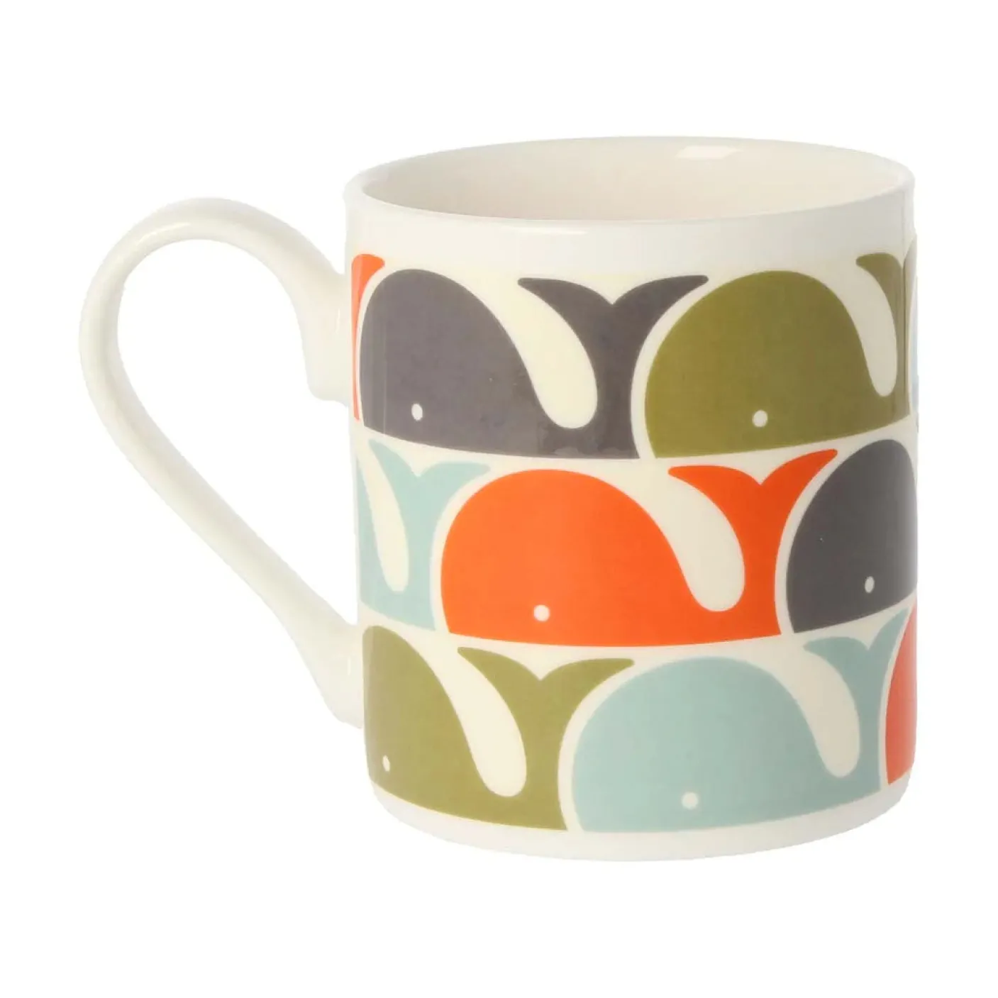 Orla Kiely Whale Orange Bone China Mug