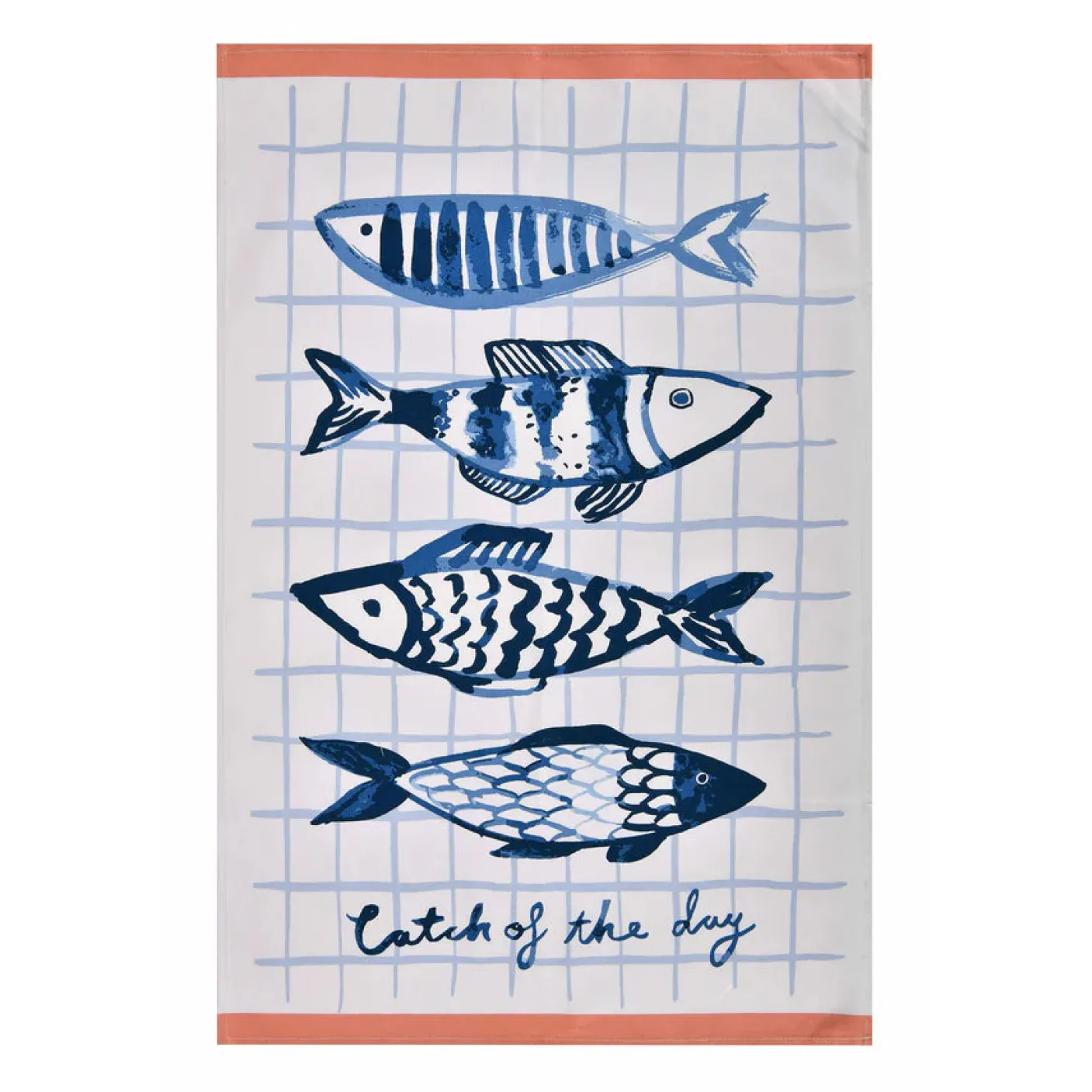 Catch of the Day 4 Fish Cotton Tea Towel