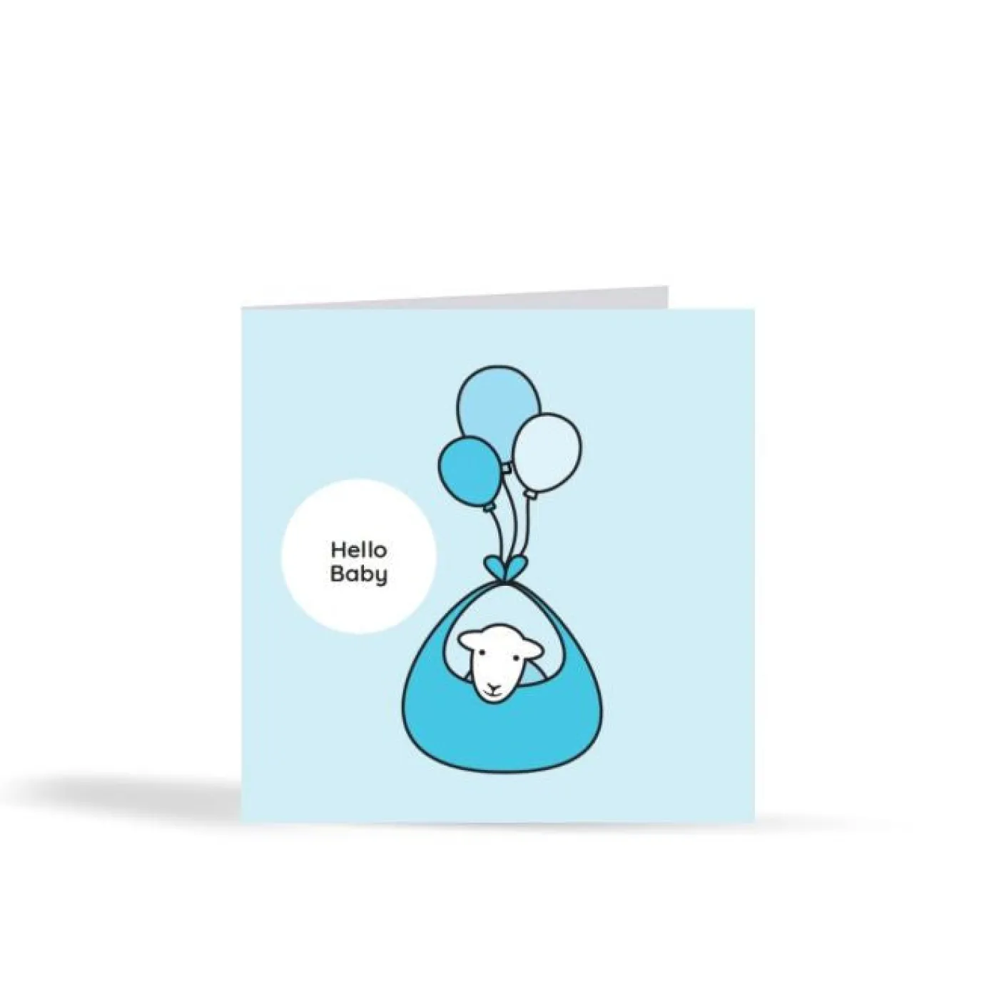 Herdy Hello Baby Card - Blue