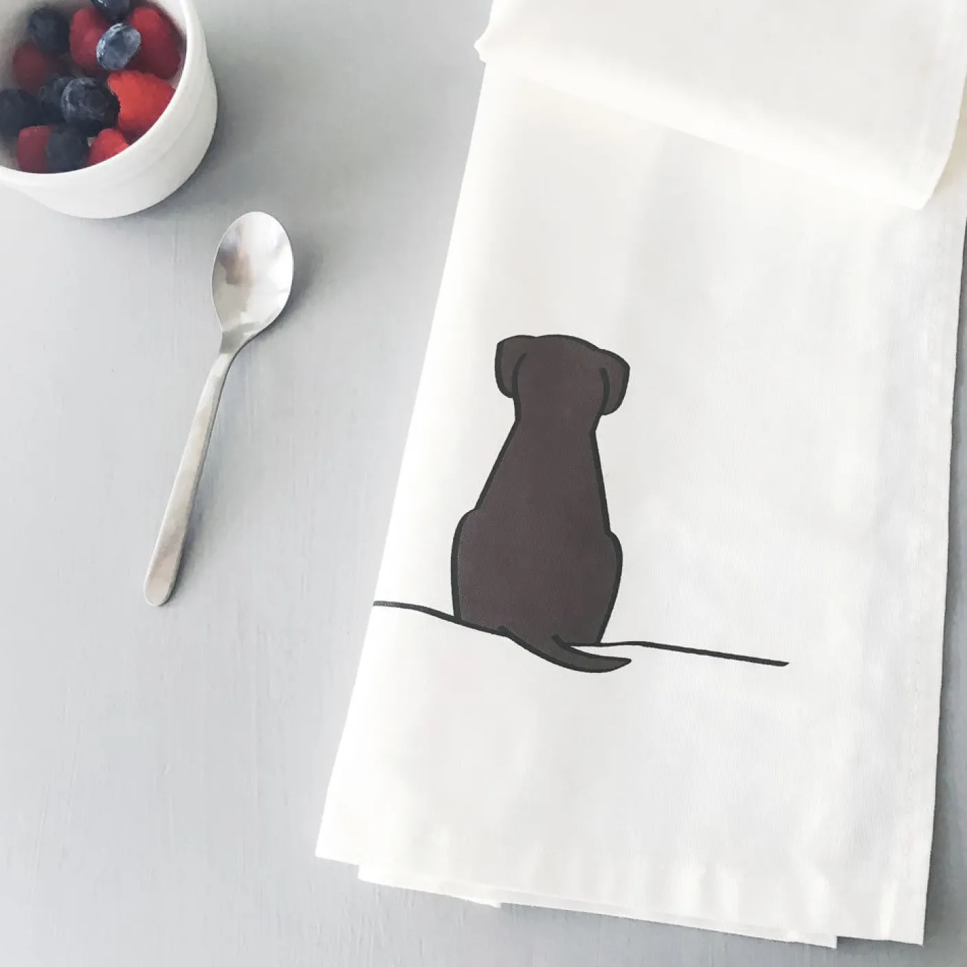 Sitting Dog Tea Towel