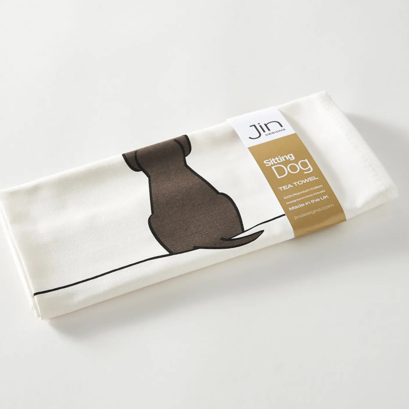 Sitting Dog Tea Towel